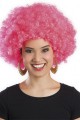 Pembe Renk Kıvırcık Afro Bonus Peruk