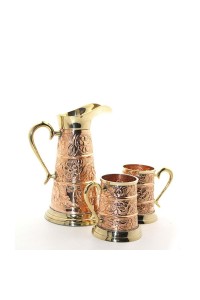 Pirinç 2 Bardaklı Sürahi Seti