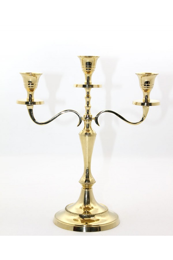 Pirinç 3'Lü Şamdan