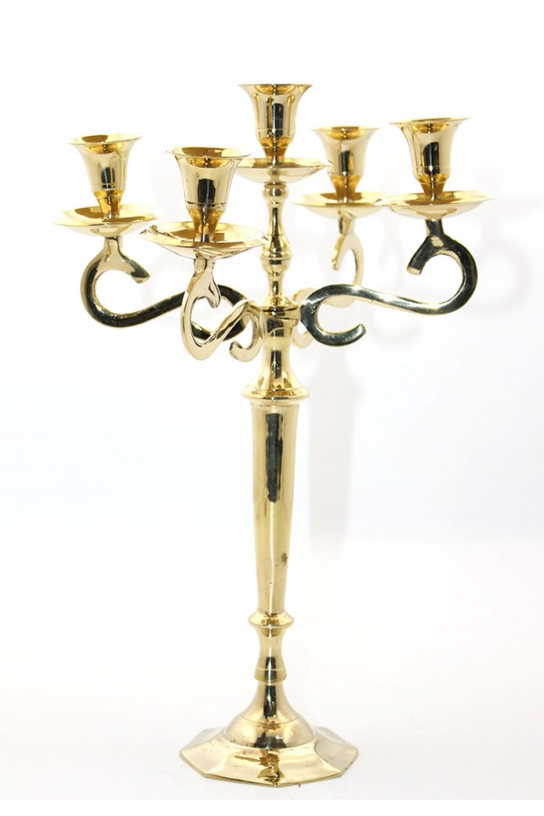 Pirinç 5'Li Şamdan