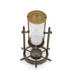 Pirinç Pusulalı Kum Saati Dekoratif Hediyelik Pirinç Pusulalı Kum Saati Dekoratif Hediyelik