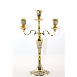 Pirinç Sedefli 3'Lü Şamdan Pirinç Sedefli 3'Lü Şamdan