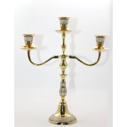 Pirinç Sedefli 3'Lü Şamdan Pirinç Sedefli 3'Lü Şamdan