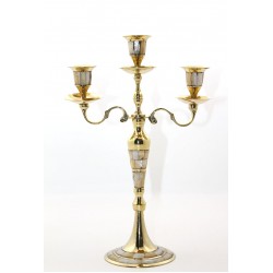 Pirinç Sedefli 3'Lü Şamdan Pirinç Sedefli 3'Lü Şamdan