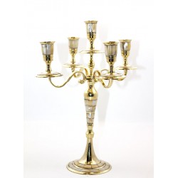 Pirinç Sedefli 5'Li Şamdan Pirinç Sedefli 5'Li Şamdan