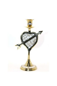 Pirinç Sedefli Tekli Şamdan