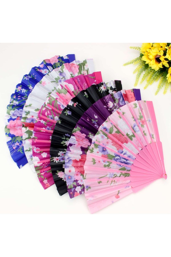 Plastik Kumaş Yelpaze 12'li Karışık