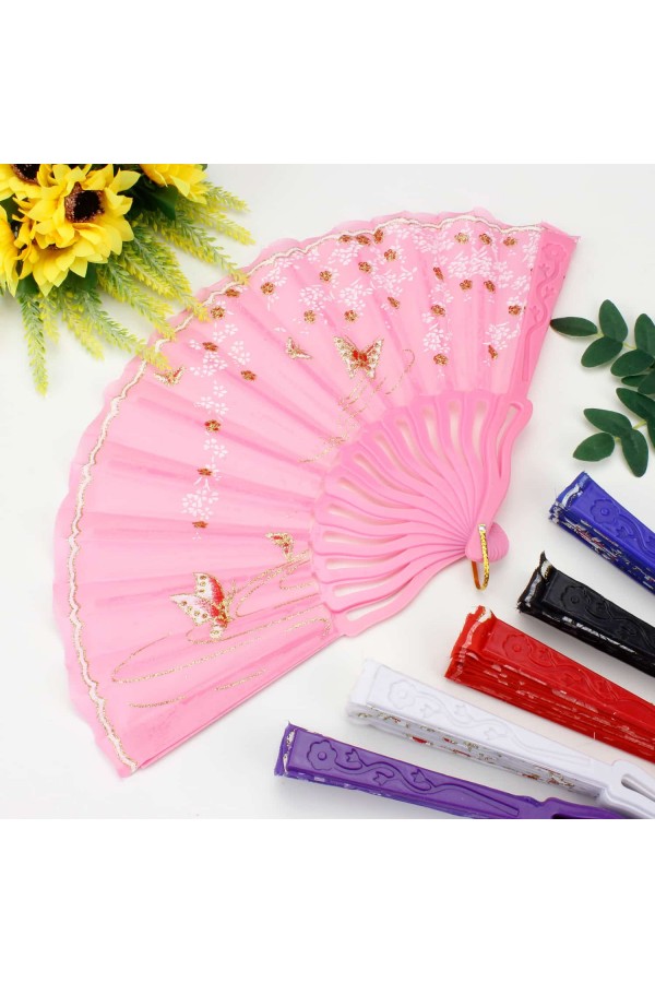 Plastik Kumaş Yelpaze 12'li Karışık