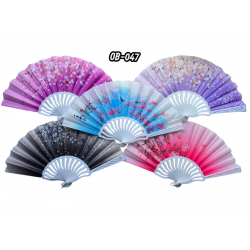 Plastik Kumaş Yelpaze 12'li Karışık OB-047