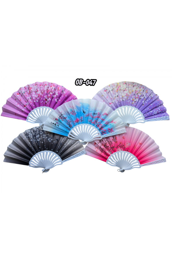 Plastik Kumaş Yelpaze 12'li Karışık OB-047