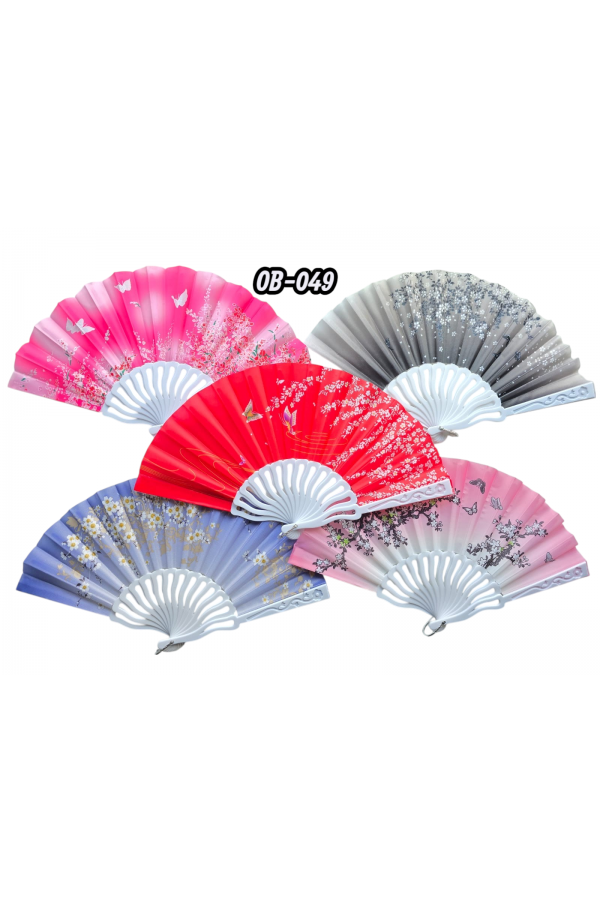 Plastik Kumaş Yelpaze 12'li Karışık OB-049