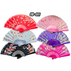 Plastik Kumaş Yelpaze 12'li Karışık OB-051