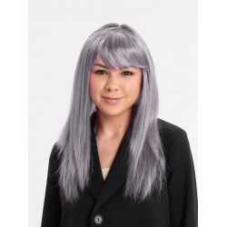 Platin Gri Gümüş Renk Uzun Parti Peruğu Uzun Takma Peruk Platin Gri Gümüş Renk Uzun Parti Peruğu Uzun Takma Peruk