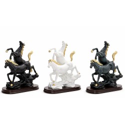 Polyester 2'Li Şahlanmış At Figürü