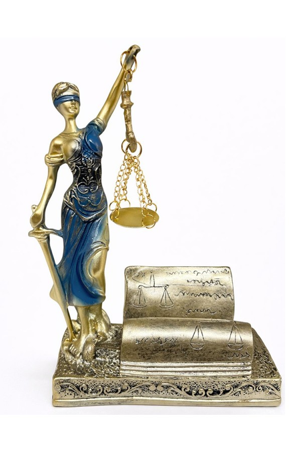 Polyester Kartvizitli Adalet Figürü