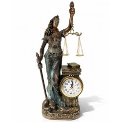 Polyester Saatli Adalet Figürü