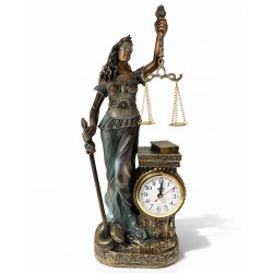 Polyester Saatli Adalet Figürü