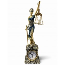 Polyester Saatli Adalet Figürü