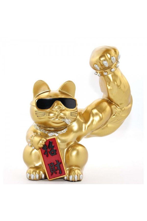 Polyester Şanslı Kedi Figürü Dekoratif Hediyelik