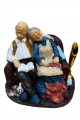 Polyester Yaşlı Çift Kalemlikli Biblo