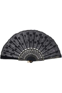 Pullu Yelpaze Siyah 12 Adet