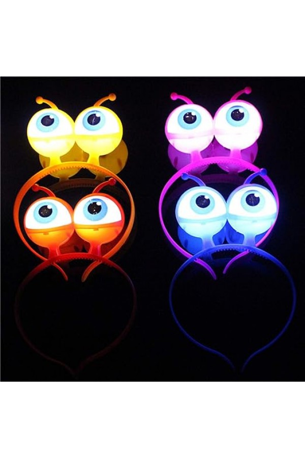 Rengarenk 3 Farklı Fonksiyonda Yanan Led Işıklı Uzaylı Göz Taç 1 Adet 18x12 cm