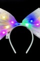 Rengarenk Led Işıklı Fiyonk Şekilli Tül Parti Tacı Beyaz Renk 25x25 cm
