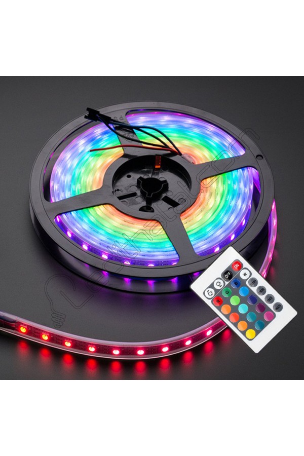 Rgb Şerit 5 Metre 16 Renkli Kumandalı Adaptörlü Çift Taraflı Bant Rgb Şerit 5 Metre 16 Renkli Kumandalı Adaptörlü Çift Taraflı Bant