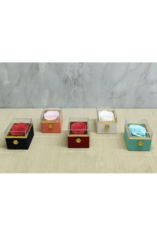 Romantik  Gül Yüzük Kutusu Kare