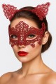 Romantik Kırmızı Dantel Maske Seti – Kedi Kulaklı Taç ve Maske 3 No