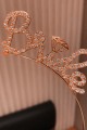 Rose Gold Renkli Taşlı “Bride” Gelin Tacı – El Yazısı Yazı Tipiyle