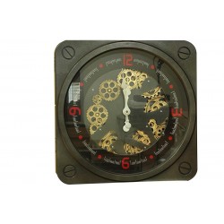 Saat Çarklı Kare Duvar Saati Dekoratif Ev Ofis Hediyelik