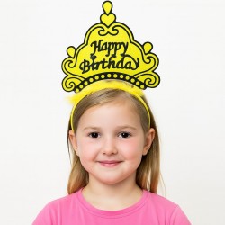 Sarı Happy Birthday Prenses Tacı – Doğum Günü Taç Aksesuarı Sarı Happy Birthday Prenses Tacı – Doğum Günü Taç Aksesuarı