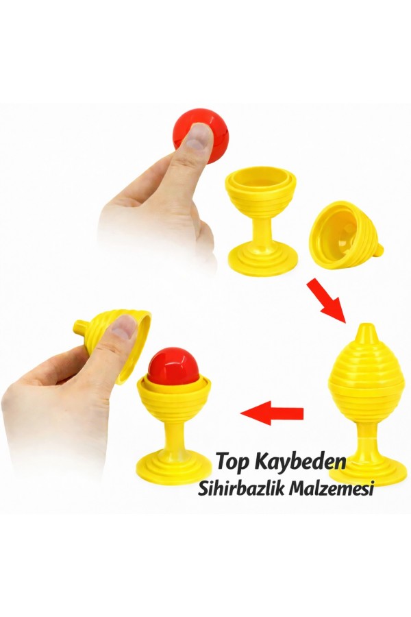 Sarı Renk Sihirli Kupa Top Kaybetme Oyunu 7 cm