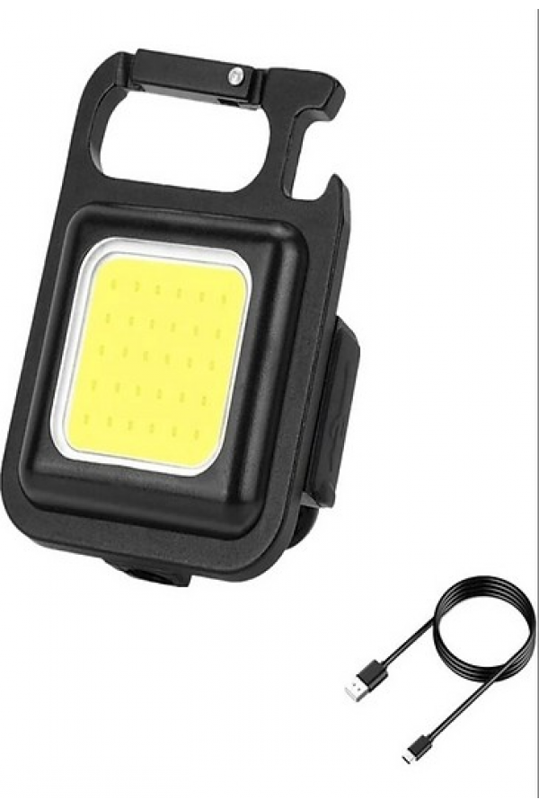 Şarj Edilebilir Metal Kasa Led, Anahtarlık El Feneri, Mıknatıslı