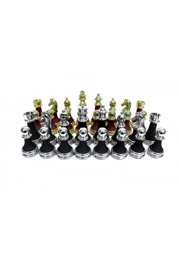 Satranç Taşı Zamak Polyester Bordo Siyah