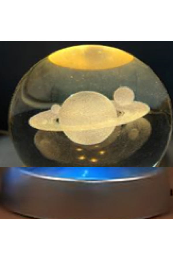 SATÜRN Plastik altlıklı Işıklı Cam Küre 6cm