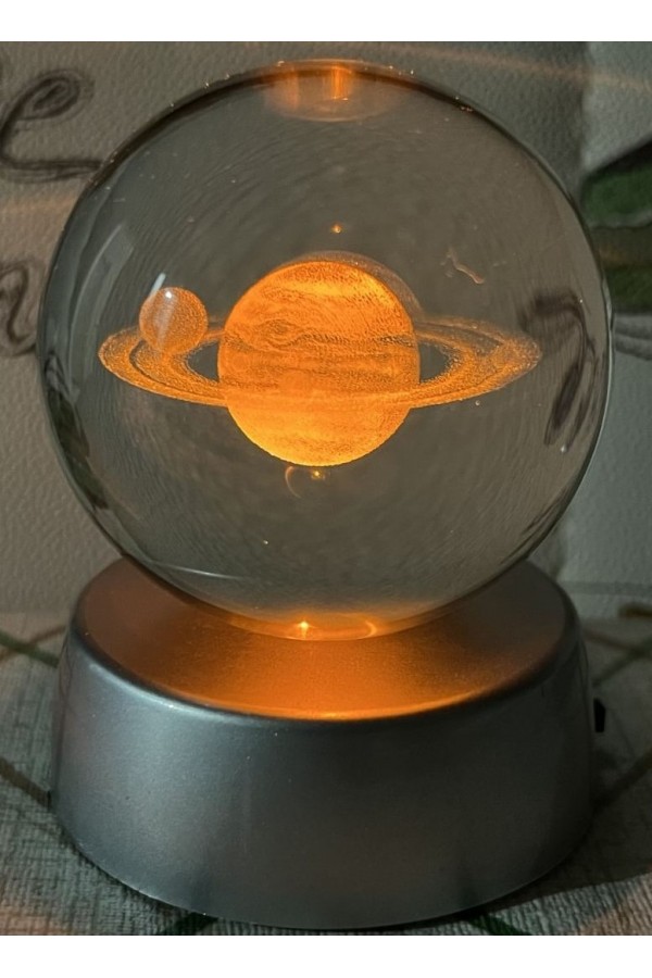 SATÜRN Plastik altlıklı Işıklı Cam Küre 6cm