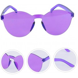 Sert Mika Oval Şekilli Çerçevesiz Mor Gözlük Retro Parti 5x14 cm