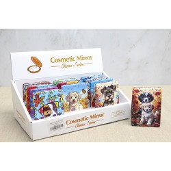 Sevimli Köpek Tasarımıyla Taş İşlemeli İnce El Aynası Dikdörtgen