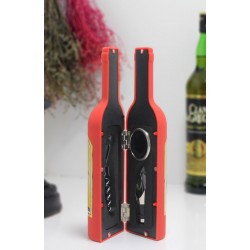 Şişe Tirbuşon Seti Küçük Kırmızı Şişe Tirbuşon Seti Küçük Kırmızı