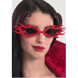 Siyah Boynuzlu Kırmızı Renk Alevli Parti Gözlüğü 21x10 cm Siyah Boynuzlu Kırmızı Renk Alevli Parti Gözlüğü 21x10 cm