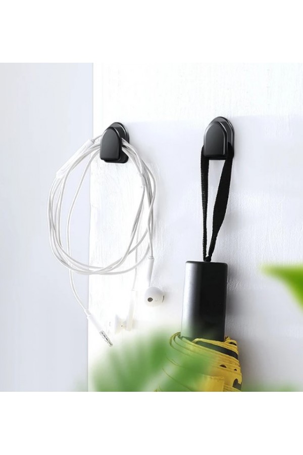 Siyah Çok Amaçlı Yapışkanlı Kanca 10 lu