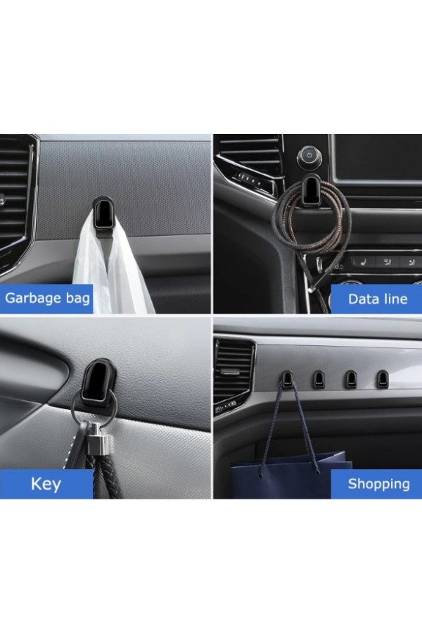 Siyah Çok Amaçlı Yapışkanlı Kanca 10 lu