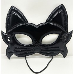 Siyah Renk Kumaş Malzemeden İmal Eva Kedi Maskesi 19x15 cm Siyah Renk Kumaş Malzemeden İmal Eva Kedi Maskesi 19x15 cm