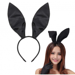 Siyah Renk Saten Kaplama Şekil Verilebilir Tavşan Kulak Taç 35x11 cm Siyah Renk Saten Kaplama Şekil Verilebilir Tavşan Kulak Taç 35x11 cm