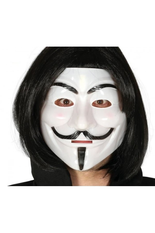Siyah Renk Takma Kısa Saç V For Vendetta Maskesi Anonymous Maskesi Siyah Renk Takma Kısa Saç V For Vendetta Maskesi Anonymous Maskesi
