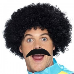 Parti Siyah Scouser Erkek Kısa Peruk 120 Gr ve Bıyık Seti Parti Siyah Scouser Erkek Kısa Peruk 120 Gr ve Bıyık Seti