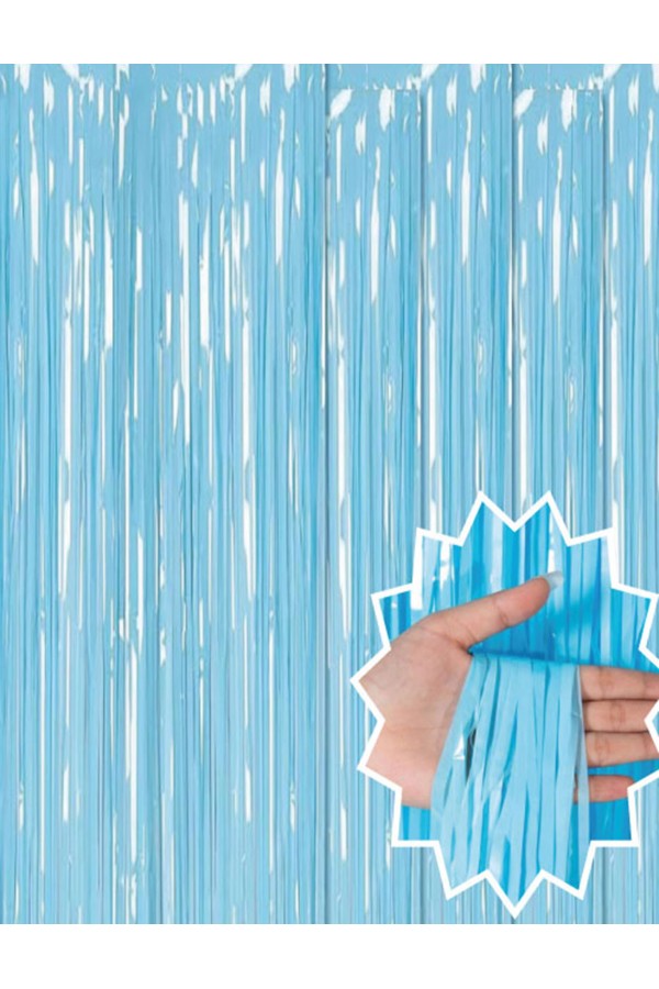 Soft Mavi Püsküllü Kapı Perdesi - Parti, Baby Shower, Sünnet Süsü, Cinsiyet Partisi 1x2 m Soft Mavi Püsküllü Kapı Perdesi - Parti, Baby Shower, Sünnet Süsü, Cinsiyet Partisi 1x2 m