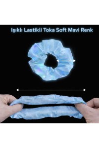 Soft Mavi Renk Led Işıklı Lastikli Saç Tokası